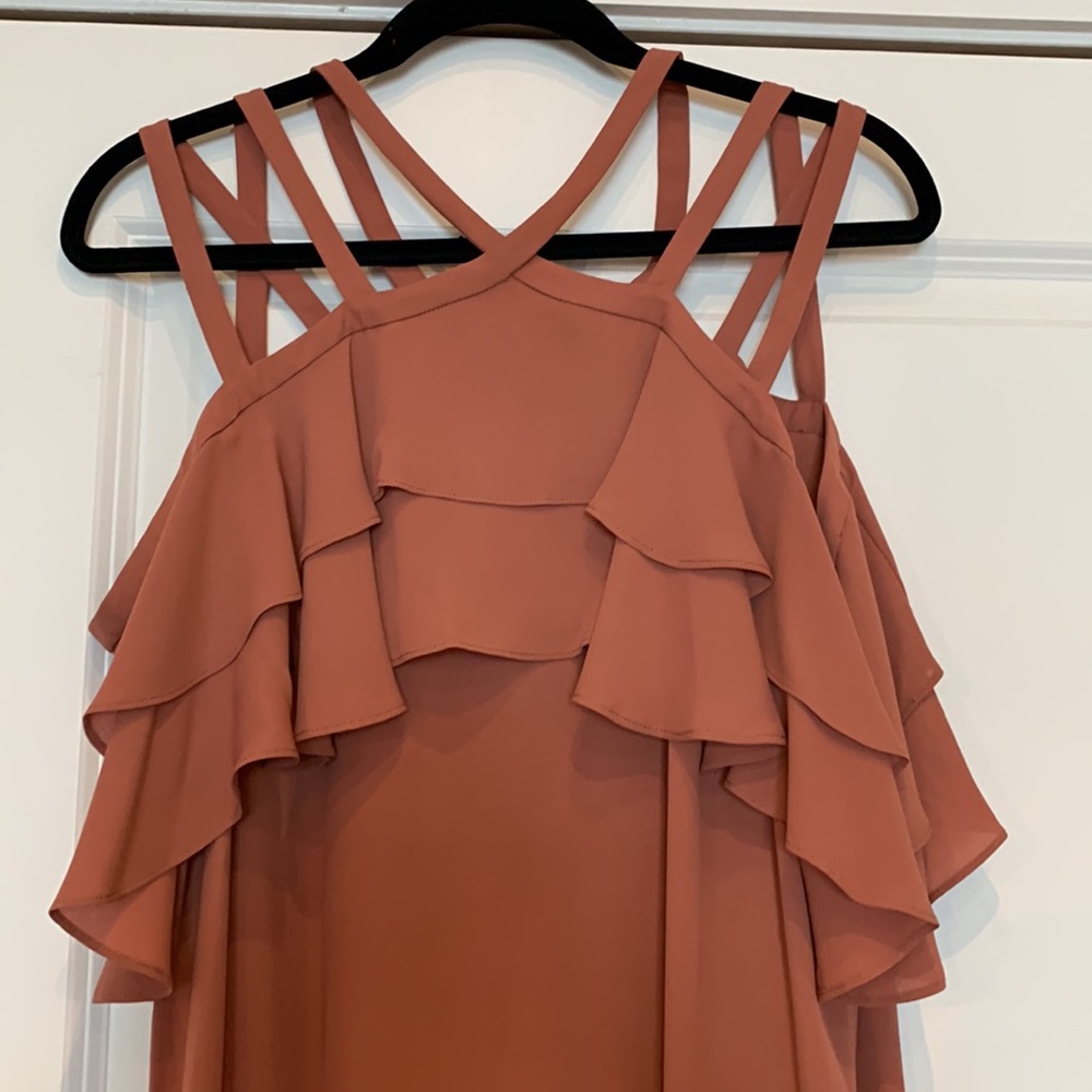 BCBGMaxAzria Pink Ruffle Mini Dress - Picture 5 of 16
